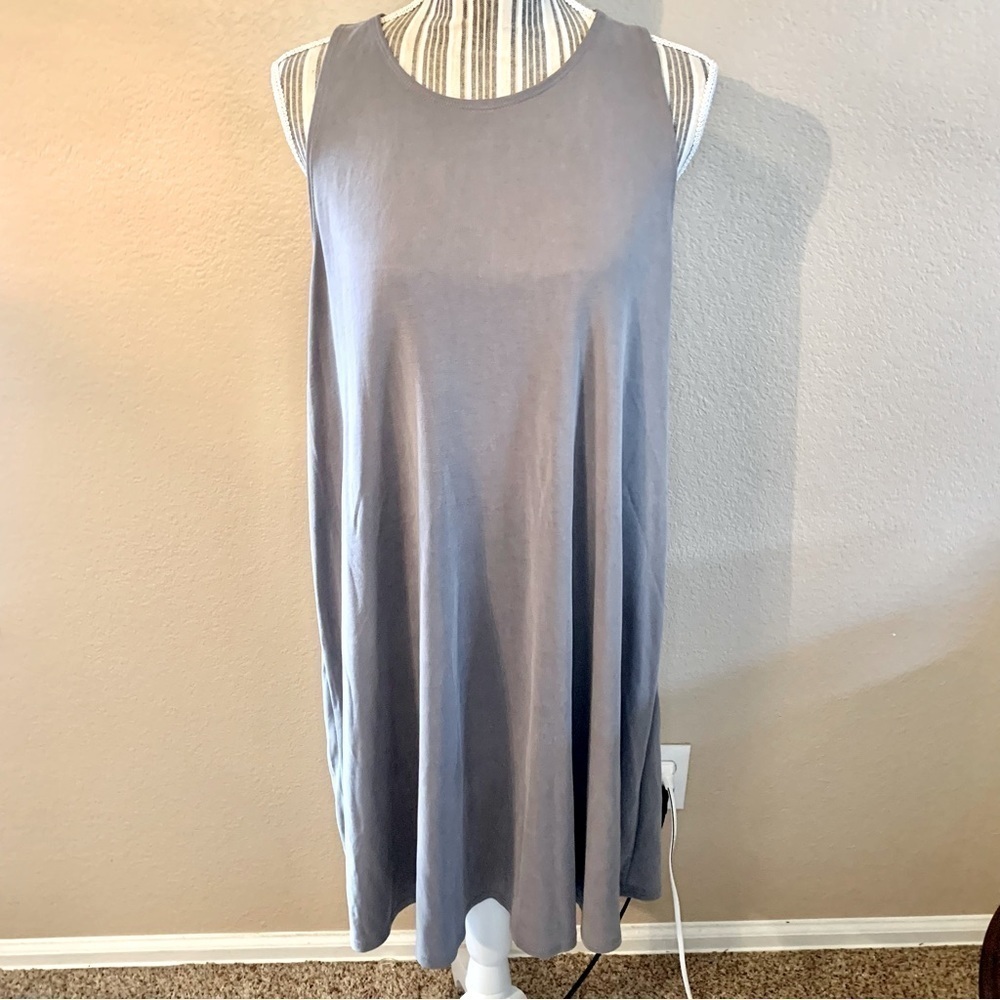 NWT Abercrombie & Fitch Dress XLP (XL Petite) Grey Stretchy Viscose Sleeveless